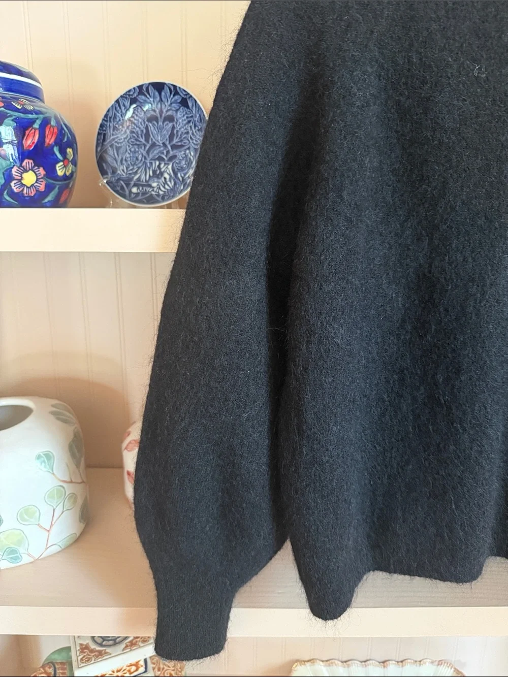 Sezane Louise Black Crewneck Mohair Blend Sweater - Picture 5 of 5